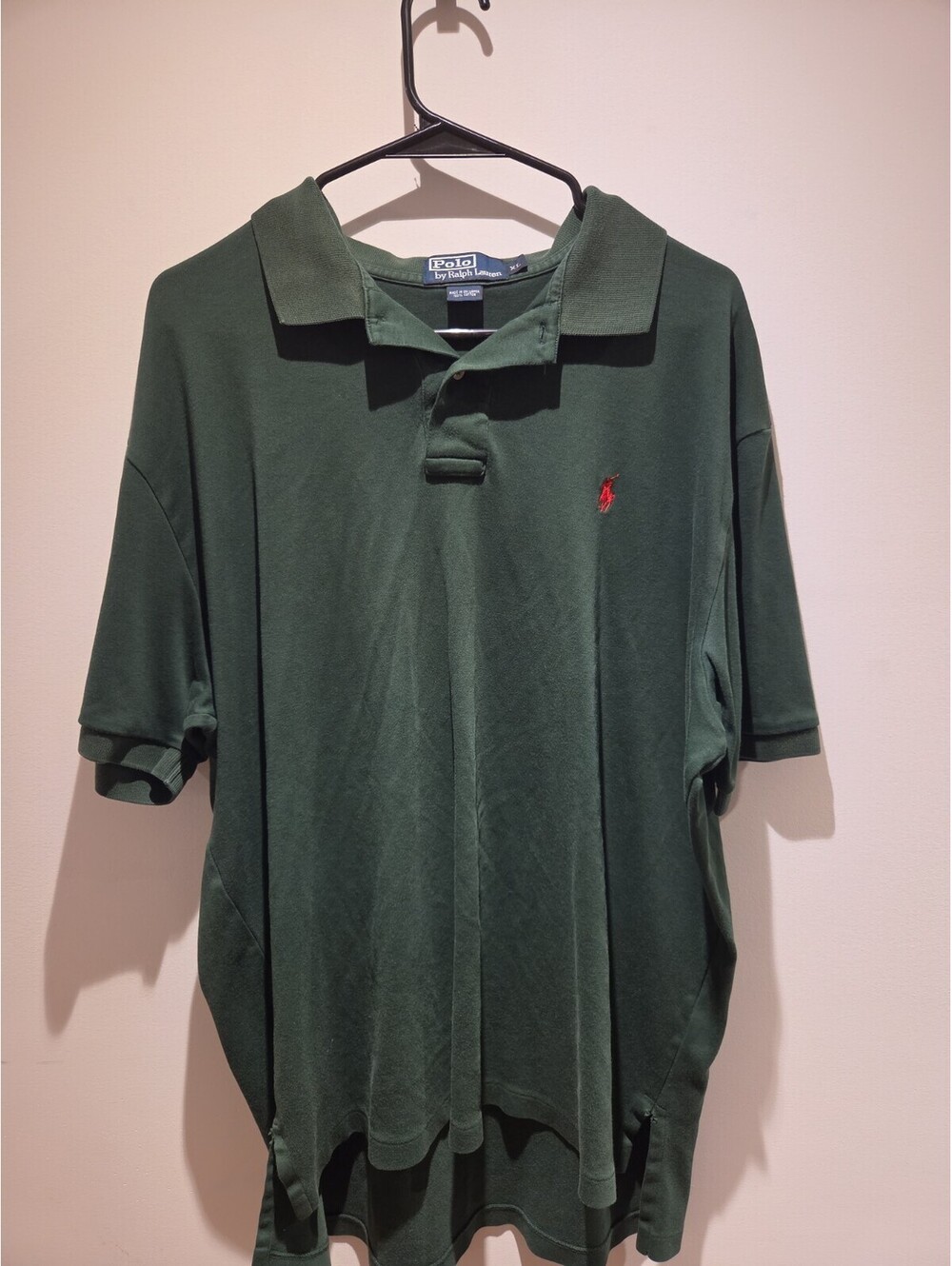 Polo Ralph Lauren Polo Shirt Mens XL Green/Red Pony Classic Fit Golf Tennis